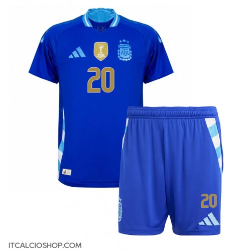 Argentina Alexis Mac Allister #20 Seconda Maglia Bambino Copa America 2024 Manica Corta (+ Pantaloni corti)